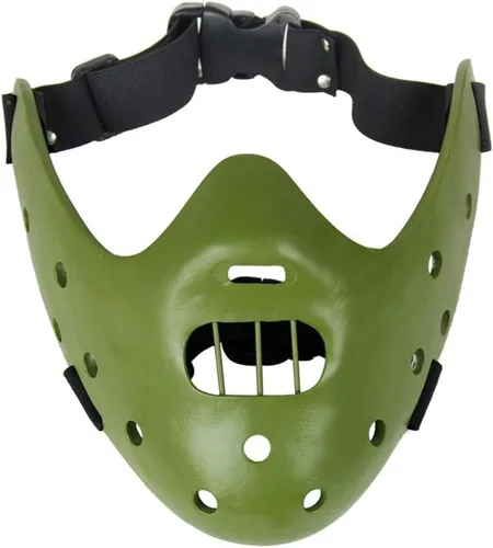 Vista 8 de Hannibal Lecter - Máscara de resina para adultos para fiestas de cosplay de Negro