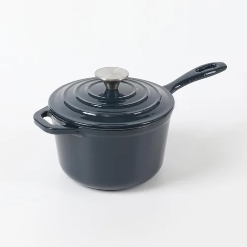 Vista 10 de HAWOK Mini cacerola de hierro fundido de 1 cuarto de galón, 5.5 pulgadas con tapa, pre-sazonada