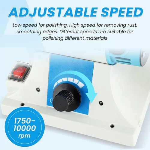 Vista 3 de Amortiguador de banco de velocidad variable con 3 tipos de ruedas de pulido Jewelry Polisher Benchtop Buffing Machine, 110V Electric, for Jewelry