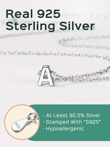 Vista 4 de ChicSilver 925 Sterling Silver Initial Ankle Bracelets for Women, Simple Dainty Letter Initial Anklets Beach Foot Chain Alphabet Jewelry