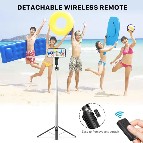 Vista 6 de MYBAT PRO - Trípode para selfie stick con control remoto, 4 en 1, extensible portátil, Bluetooth Selfie Stick y soporte de trípode para teléfono