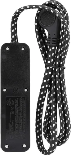 Vista 3 de Clear Power Cable de extensión de enchufe plano de 6 pies con 2 tomas de corriente + cargador USB para interiores 16/3 SPT-2, enchufe de conexión a
