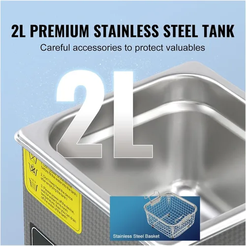 Vista 4 de Ultrasonic Cleaner with Digital Timer and Heater, Stainless Steel Cleaning Machine for Jewelry and Small Items