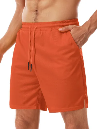 Vista 30 de Aolesy Pantalones cortos de gimnasio para hombre con forro de 5, 7, 9 pulgadas, ligeros, pantalones cortos de malla para entrenamiento, atléticos