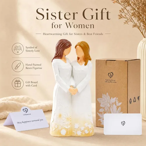 Vista 2 de Regalo para hermana para mujer, regalo de figuras para hermana, regalo de amistad, Navidad, Acción de Gracias, para hermanas, mejores amigas, mujeres