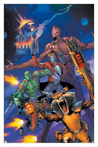 Vista 14 de Trends International Marvel Comics Guardianes de la Galaxia - Póster de pared con gritos grupales, 22.4 pulgadas de largo x 14.7 pulgadas, versión
