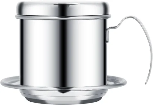 Vista 10 de Filtro de café vietnamita, cafetera gotera, taza de prensa portátil de acero inoxidable, infusor manual para oficina, hogar, cocina, campamento
