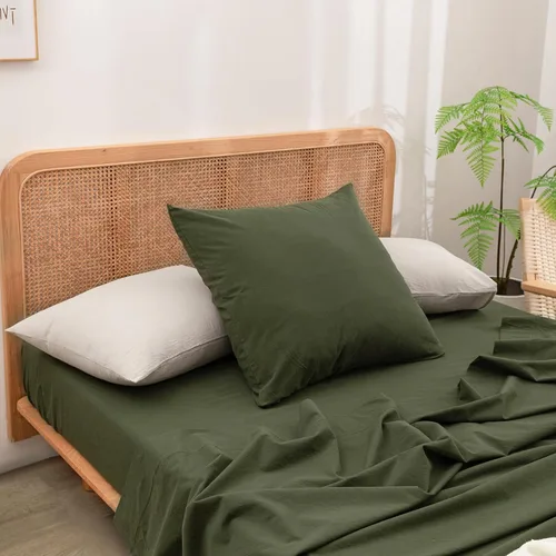 Vista 10 de BESTOUCH 100% Algodón Lavado Funda de Almohada para Cabello y Piel, Sensación de Lino, Suave, Cómoda, Transpirable, Juego de 2 Fundas de Almohada
