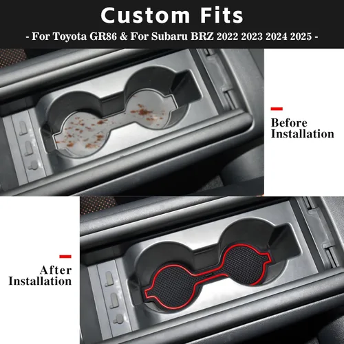 Vista 2 de Auprite Alfombrillas antipolvo para Toyota 86 Subaru BRZ Scion FR-S 2022 2023 2024 2025, ajuste personalizado, forros para portavasos de puerta