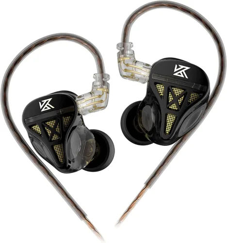 Vista 10 de KZ Castor - Auriculares intrauditivos, sonido de graves mejorado HiFi, IEMs aislantes de ruido ajustables, auriculares con cable de doble