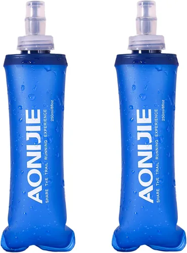 Vista 18 de TRIWONDER Botellas de agua plegables de poliuretano termoplástico sin BPA, frasco plegable para mochila de hidratación - Ideal para correr