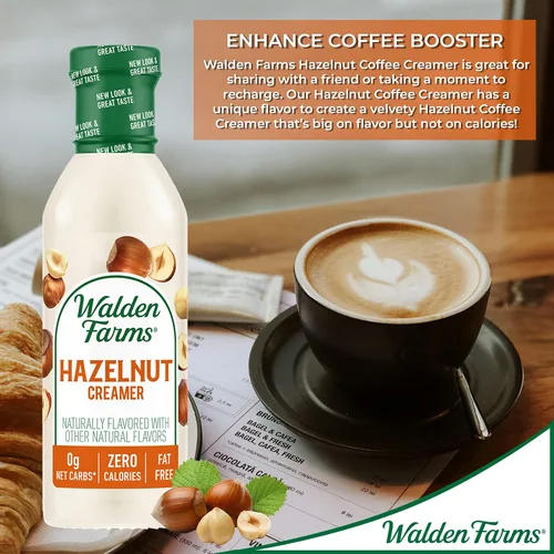 Vista 6 de Walden Farms Crema para Café de Avellana – Cero Calorías, Sin Grasa, Sin Azúcar, Baja en Carbohidratos, Apta para Keto, Sin Lácteos, Vegana