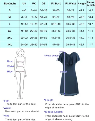 Vista 6 de GRACE KARIN Women Chiffon Ruffle Cape Cocktail Dresses for Party Wedding