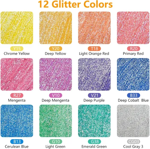 Vista 2 de Artecho Bolígrafos de pintura con purpurina, 12 colores acrílicos con purpurina con punta extra fina de 0.028 in para pintura de rocas, piedra