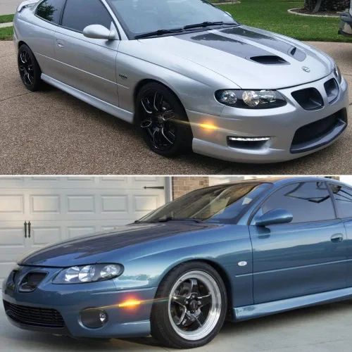 Vista 6 de Kit de lentes transparentes de color blanco claro LED ámbar completo compatible con Pontiac GTO 2004 2005 2006 reemplazo de montaje parachoques