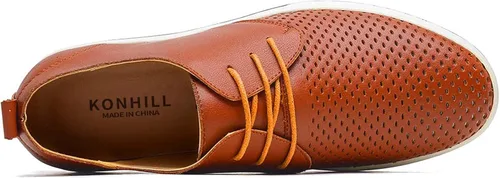Vista 6 de Konhill - Zapatos de vestir e informales para hombre estilo Oxford transpirables con cordones