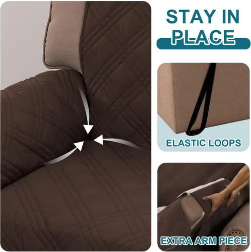 Vista 4 de Turquoize Funda impermeable para sofá grande para perros, funda lavable para sofá de 3 cojines, funda antideslizante para sofá para mascotas, niños
