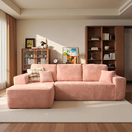 Vista 30 de ovios Sofá seccional Cloud de 96 pulgadas con chaise en forma de L, sofá modular moderno con asiento profundo, sofás tapizados para sala de estar