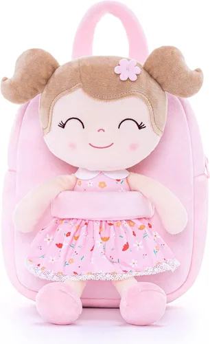 Vista 2 de Gloveleya Kids Backpacks Girls Backpack Plush Bags Diaper Bag Backpack with Floral Doll Pink 9