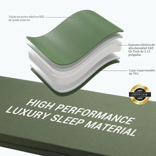 Vista 8 de Elegear Almohadilla de Dormir Autoinflable, 3.15" Almohadilla de Espuma Viscoelástica Ultra Gruesa para Acampar con Almohada de Inflado Rápido