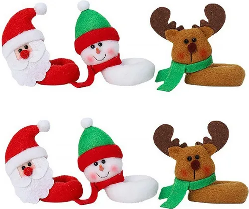 Vista 7 de Juego de 6 piezas de copas de vino de Navidad, champán, manga de reno, lindo para Navidad, decoración de mesa para el hogar Deer 6 piezas