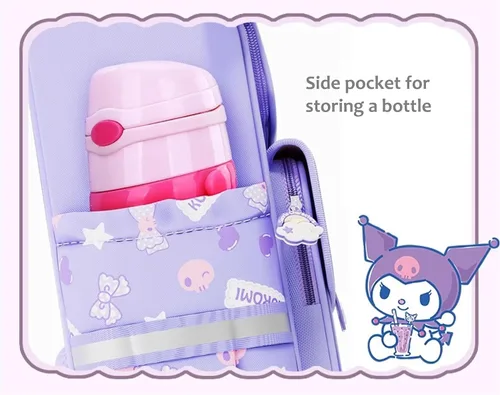 Vista 4 de Kuromi - Mochila escolar de personajes de dibujos animados japoneses