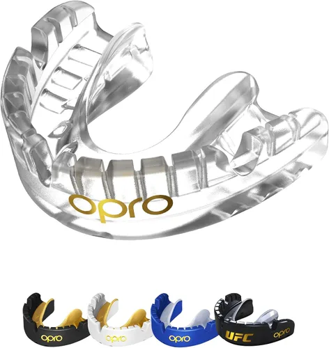 Vista 10 de OPRO Gold Level Moldable Mouth Guard for Braces Premium Fit Age 10+, Impact Sports, MMA and Boxing Mouthguard for Braces, Easy Self-Fit Mouth Guard