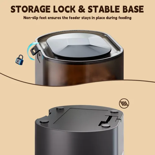 Vista 7 de Alimentador y fuente automática para gatos, dispensador de alimentos secos con temporizador de 3 litros, 10 porciones 1-4 comidas diarias