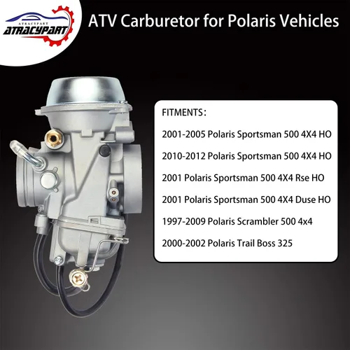 Vista 3 de ATRACYPART Carburador Carb para 2001-2005 & 2010-2012 Polaris Sportsman 500 4X4 HO 1997-2009 Polaris Scrambler 500 4x4 2000-2002 Polaris Trail