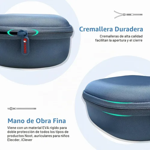 Vista 7 de Funda de auriculares para niños iClever/Noot/Acer, Etc, color azul, solo funda