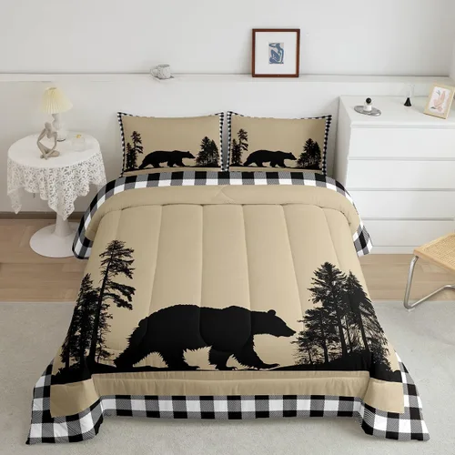 Vista 14 de Erosebridal Juego de edredón con temática de pesca, juego de ropa de cama rústica de granja tamaño individual para niños, adolescentes y adultos