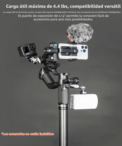 Vista 4 de FeiyuTech Scorp Mini 3 estabilizador de cardán para smartphone, cardán de teléfono de 3 ejes módulo de seguimiento de IA integrado, con ventilador