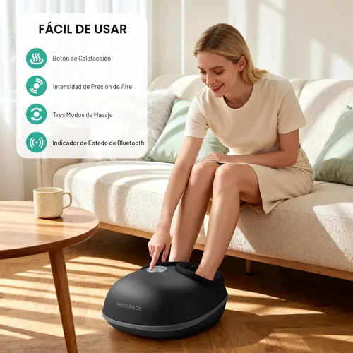 Vista 2 de Medcursor Masajeador de pies con calor - Máquina de amasado profundo Shiatsu mejorada 2026, intensidad de compresión de aire múltiple, control