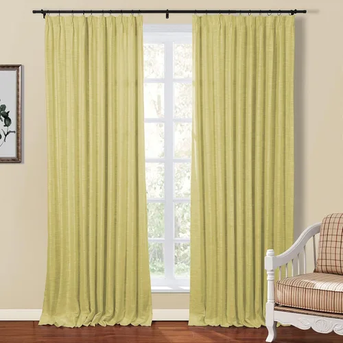 Vista 16 de TWOPAGES Cortina de Pliegues Pellizco Beige para Sala de Estar de 84 Pulgadas de Largo, Panel de Cortina de Ventana de Doble Capa Oscurecedora
