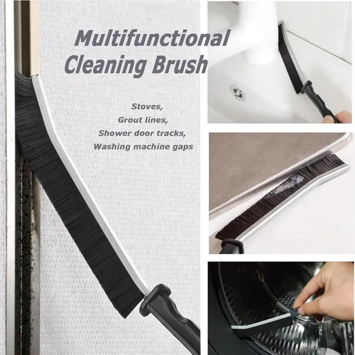 Vista 7 de Juego de cepillos de limpieza para grietas, herramientas de limpieza dura para lechada de baño, rieles de ventanas y puertas de ducha, limpieza