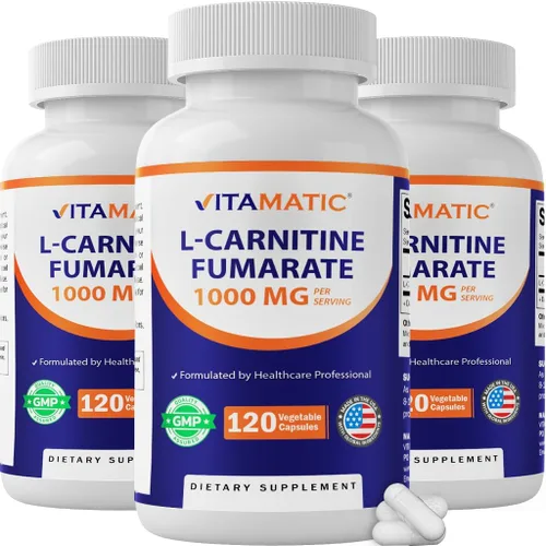Vista 10 de Vitamatic L-carnitina 1000 mg, 120 cápsulas vegetales, sin OMG