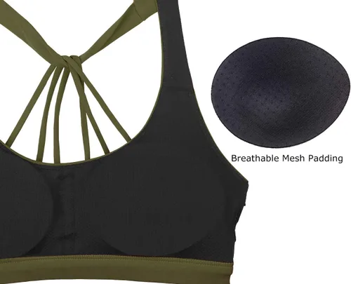 Vista 5 de icyzone - Sujetador deportivo con copas y tirantes delgados para hacer yoga, ropa deportiva para mujer