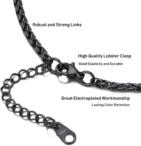 Vista 6 de PROSTEEL Collar de cruz para hombres y mujeres, acero inoxidable 316L, doradoplatanegrooro rosatono azul, hipoalergénico, dos tamaños, viene en caja