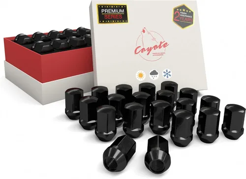 Vista 27 de Wheel Accessories Parts 20 piezas de tuercas de llanta M14x1.5, rosca de 14x1.5, tuerca de seguridad tipo bellota, 1.4" de largo, negras Negro