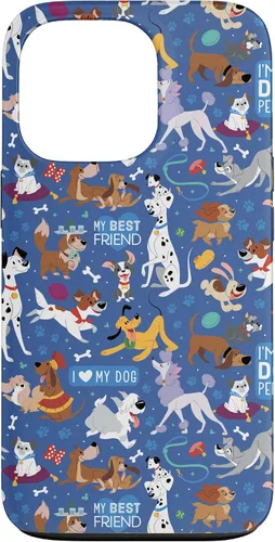 Vista 10 de Disney Funda para iPhone 17 con texto en inglés «Dogs I Love My Dog», color azul