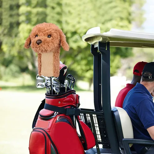 Vista 8 de Fundas de Golf Dibujos Cabezas, Fundas para Cabeza de Palo de Golf Labradoodle/Golden Doodle, Protector de Palo de Golf Adorable y Suave