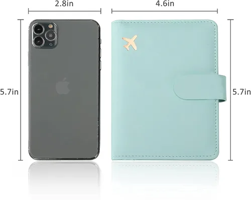 Vista 6 de Melsbrinna Funda de piel prémium para pasaporte, impermeable, con bloqueo RFID, cartera de viaje con soporte para bolígrafos, bonito libro