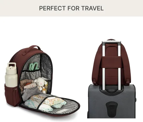 Vista 5 de Parker Baby Drift Mochila de neopreno Lite Pequeña mochila de neopreno para pañales con bolsillos aislados y correas para cochecito, Negro, Moderno