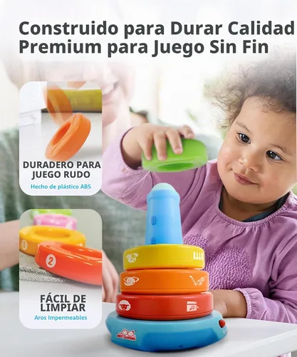 Vista 6 de BEST LEARNING Stack & Learn - Juguete apilable de actividades educativas de desarrollo para bebés de 6 o 9 meses en adelante Regalos de cumpleaños