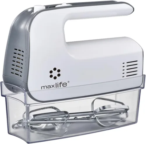 Vista 2 de Max Life Batidora de mano eléctrica, 5 velocidades, color blanco