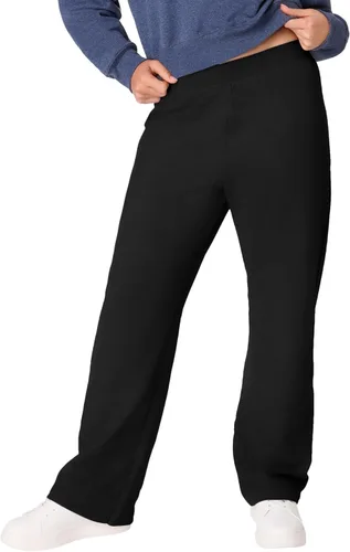 Vista 10 de Hanes Pantalones deportivos para mujer - EcoSmart Fleece Joggers - Pantalones de descanso sin bolsillos con parte inferior abierta - Tallas Ébano