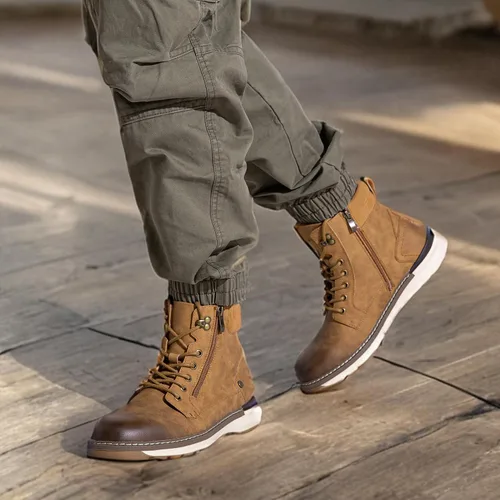 Vista 7 de Vostey - Botas para hombre tipo chukka, cómodas y casuales