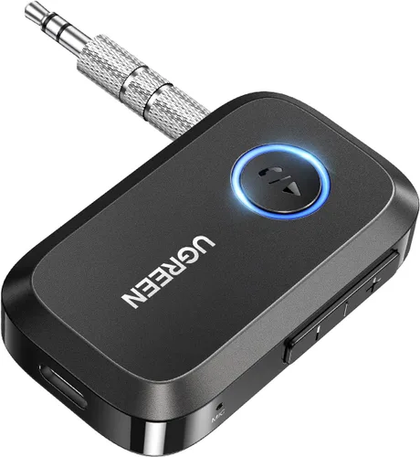 Vista 9 de UGREEN Adaptador Bluetooth 5.4 para automóvil, llamadas manos libres y cancelación de ruido, adaptador AUX a Bluetooth para automóvil, receptor