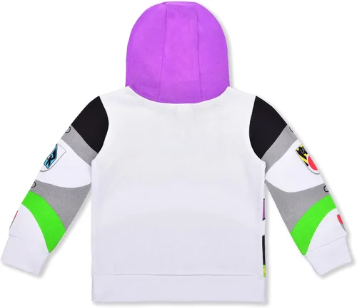Vista 2 de Disney Toy Story Boys Buzz Lightyear Pullover Hoodie for Toddler and Little Kids White