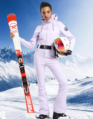 Vista 2 de GSOU SNOW Traje de esquí para mujer, traje de nieve delgado de una pieza, chaqueta de nieve, impermeable, resistente al viento, deportes al aire